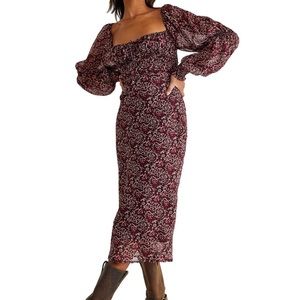 Free people Aglow midi dress chocolate XS NWT